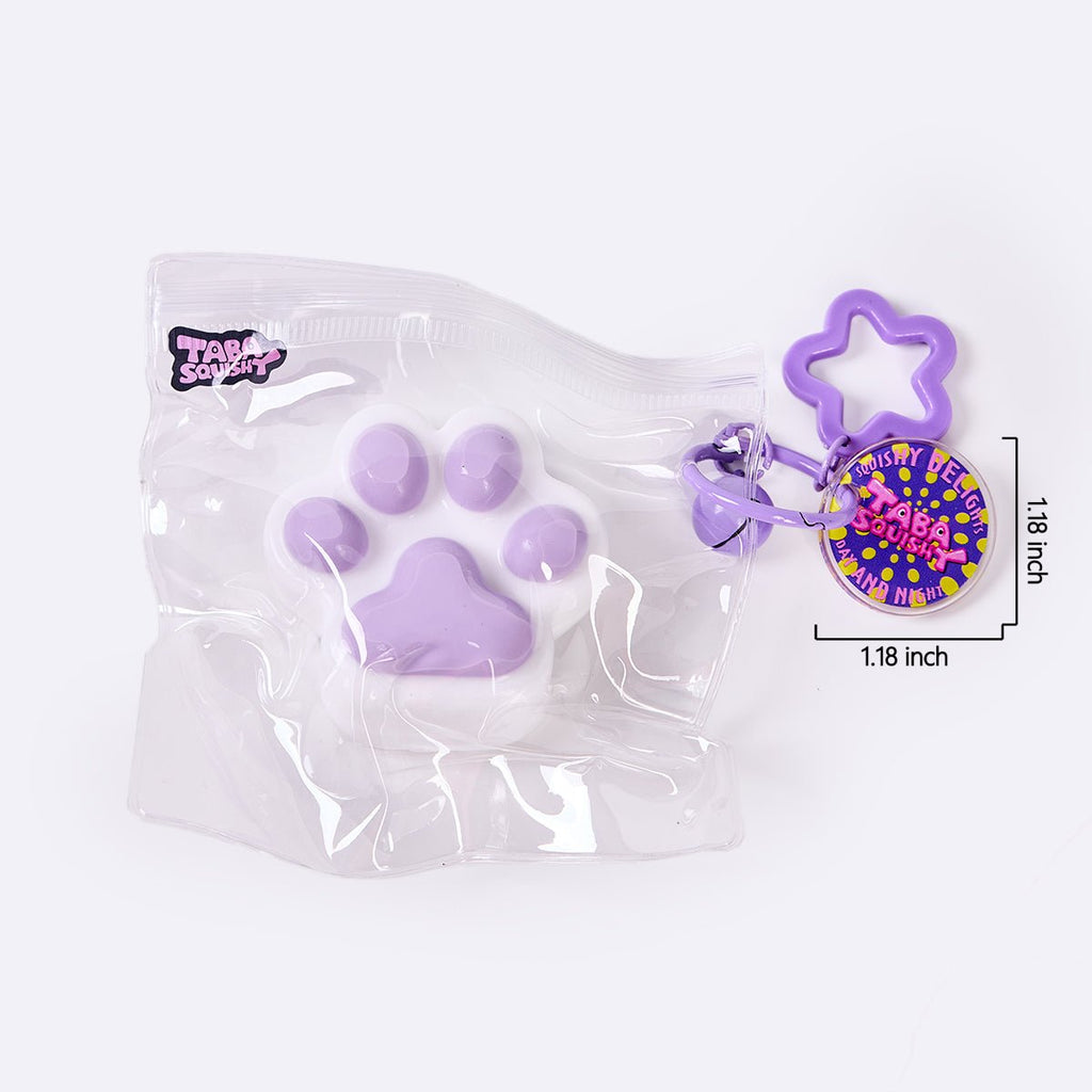 62g White-purple Paw Taba Squishy