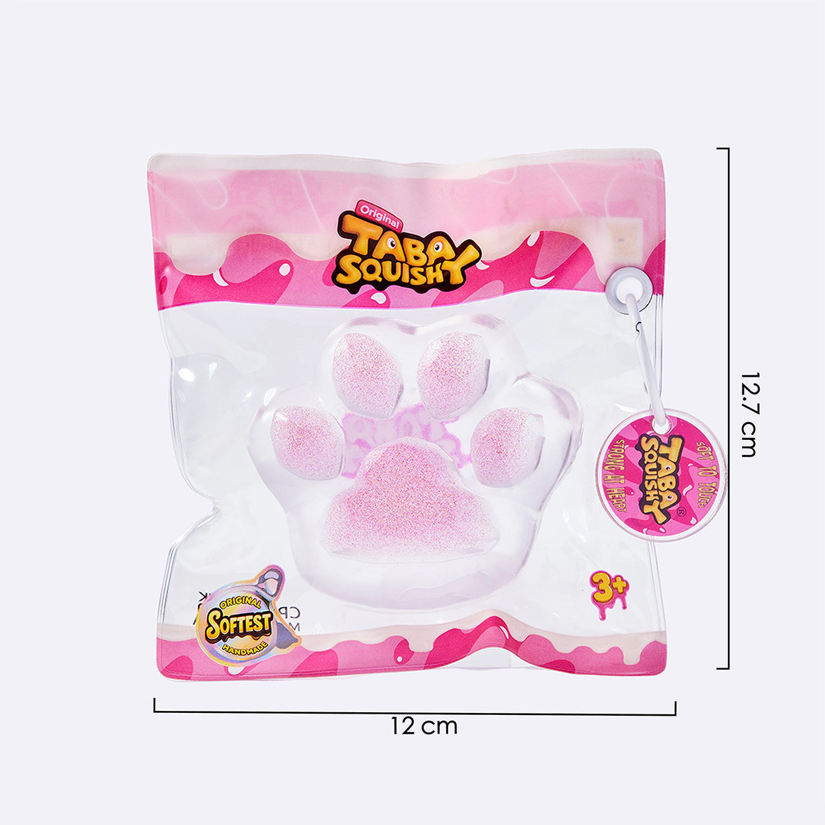Clear Pink Glitter Cat Paw