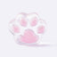 Clear Pink Glitter Cat Paw