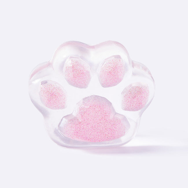 Clear Pink Glitter Cat Paw Hover Image
