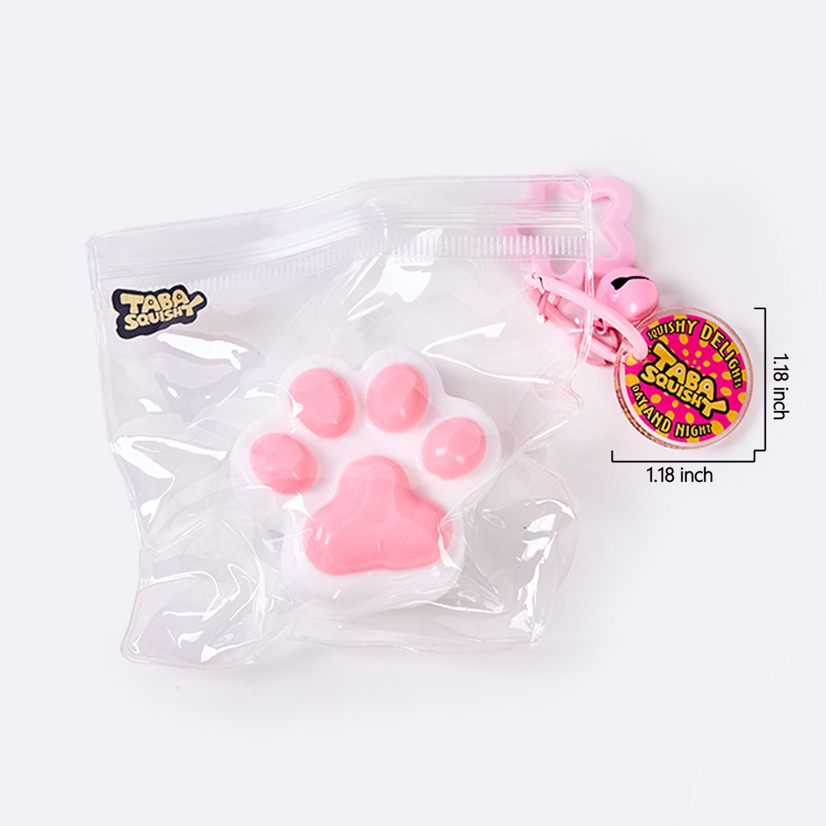 62g White-pink Paw Taba Squishy