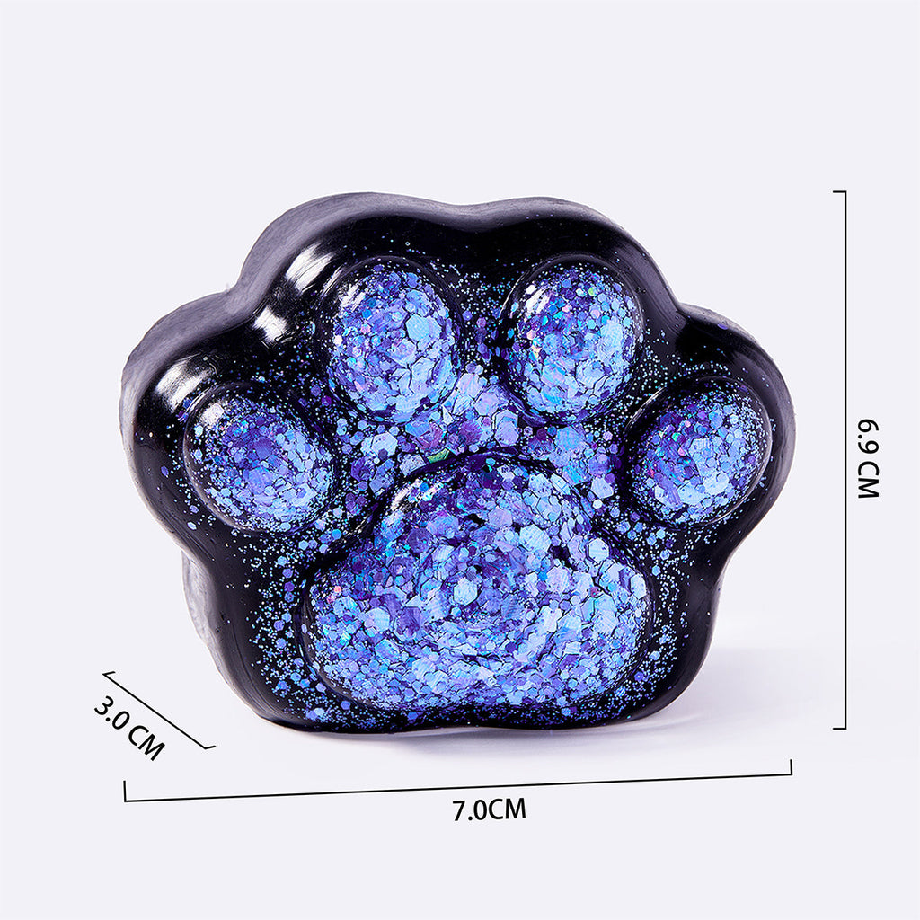 Black Blue Purple Glitter Cat Paw