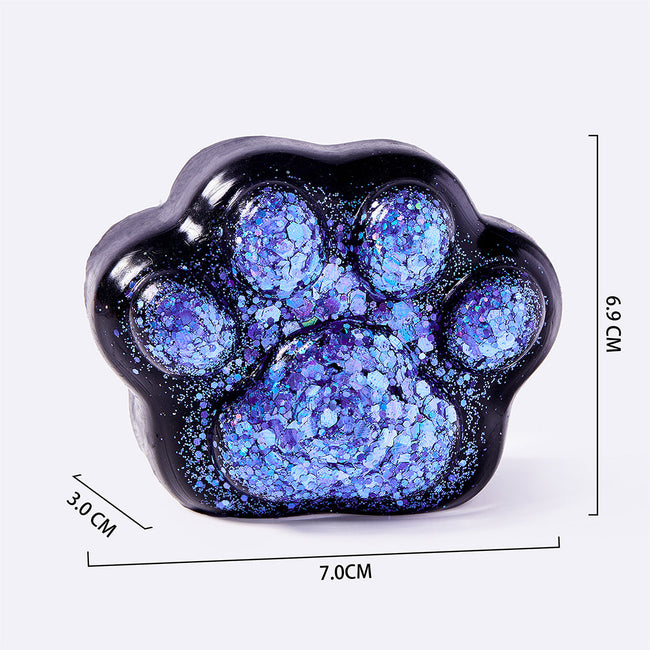 Black Blue Purple Glitter Cat Paw Main Image