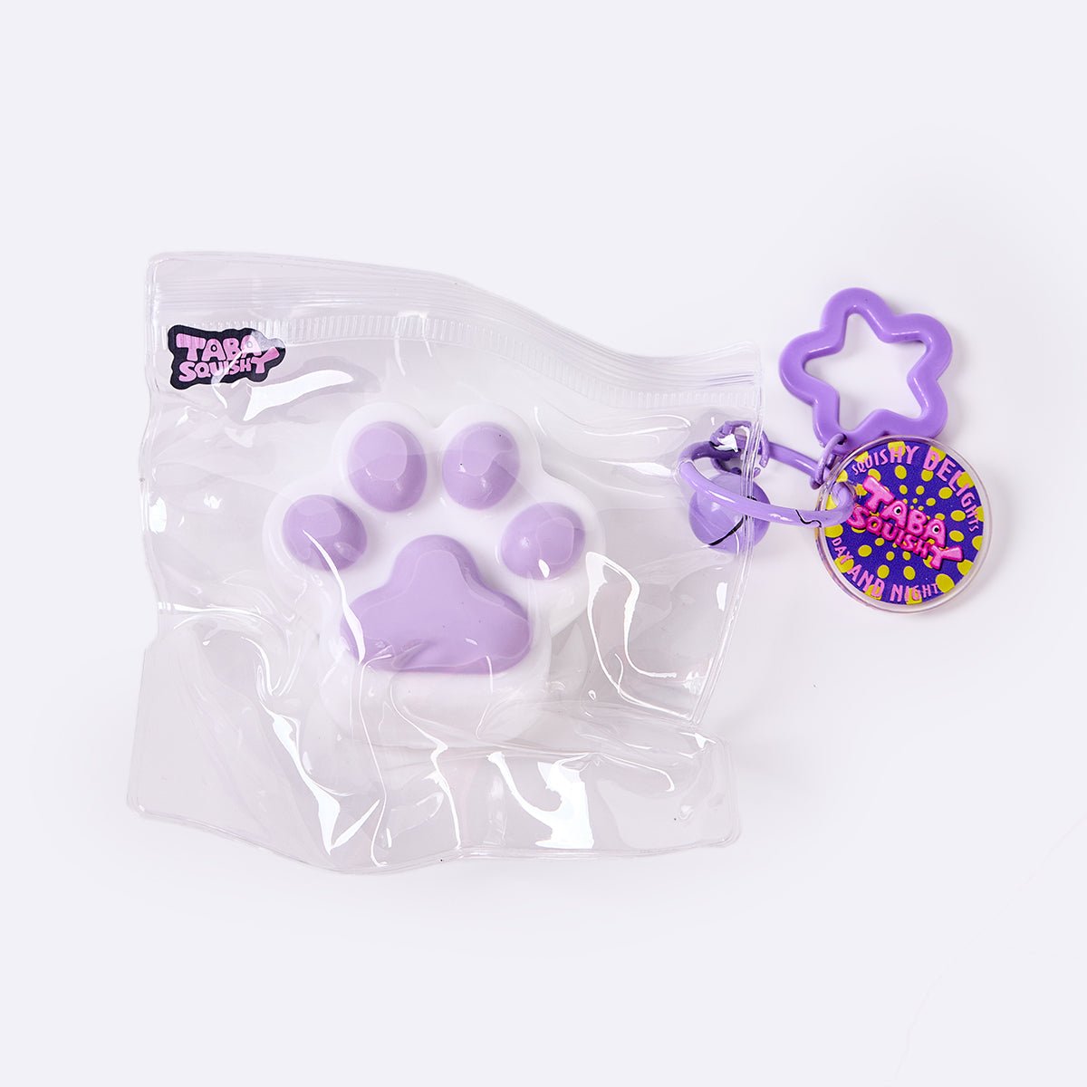 62g White-purple Paw Taba Squishy