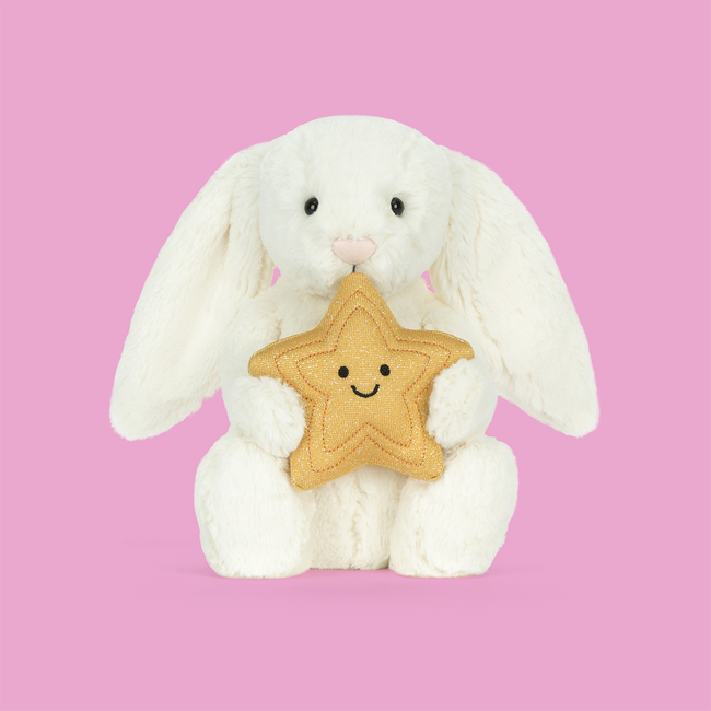Jellycat Cream Bunny with Star Hover Image