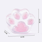 Clear Pink Glitter Cat Paw