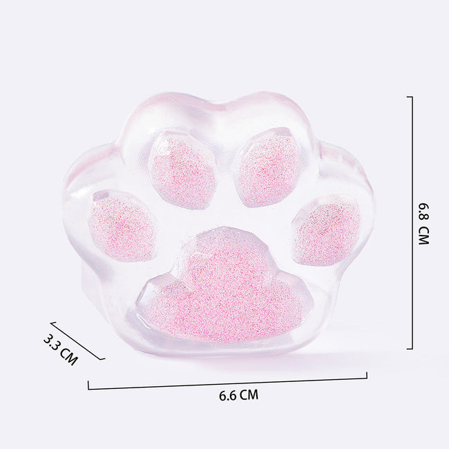 Clear Pink Glitter Cat Paw Main Image