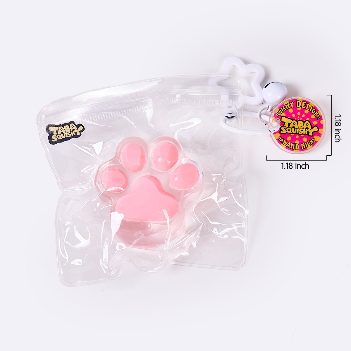 62g Transparent-pink Paw Taba Squishy