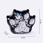 Black Silver Glitter Cat Paw with Claws