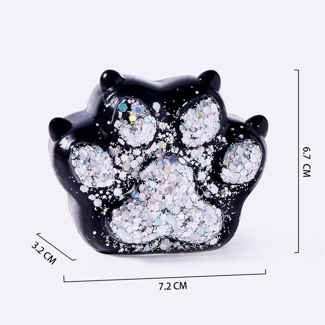 Black Silver Glitter Cat Paw with Claws Main Image