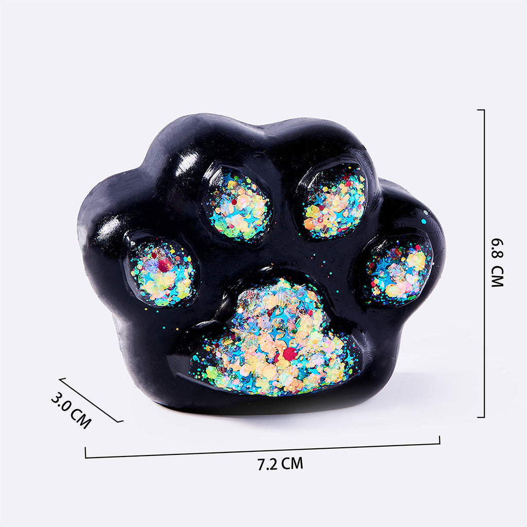 Black Rainbow Glitter Cat Paw