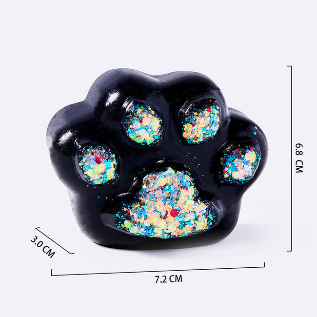 Black Rainbow Glitter Cat Paw Main Image